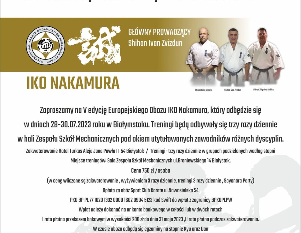 V Obóz Karate Kyokushin IKO Nakamura – Białystok 2023